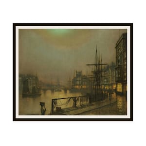 John Atkinson Grimshaw Fine Art &quot;Whitby at Night&quot; Reproduction Giclee Art Prints  Unframed 5 x 7&quot;,  8 x 10&quot; or 11 x 14&quot;