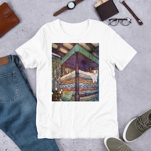 Die Prinzessin und die Erbse Edmund Dulac Vintage Kunst Kurzarm Unisex T-Shirt