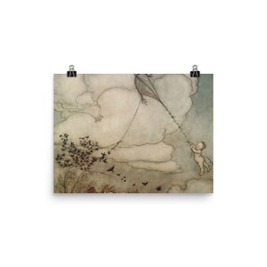 Arthur Rackham Peter Pan in Kensington Gardens Photo paper poster, Arthur Rackham Art Print Poster