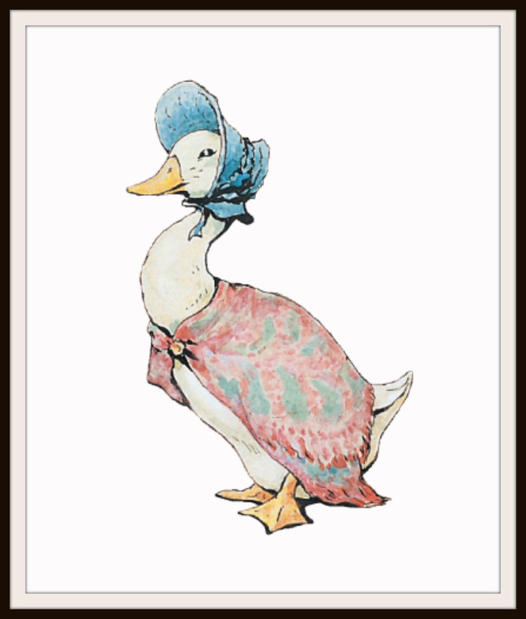 Printed Vintage Victorian Beatrix Potter Jemima Puddle Duck Art Print
