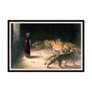 Briton Rivière Vintage Art Print  &quot;Daniel&#39;s Answer to the King&quot; Giclee Art Print, Fine Art Reproduction  Unframed  11 x 17&quot;,  Unframed