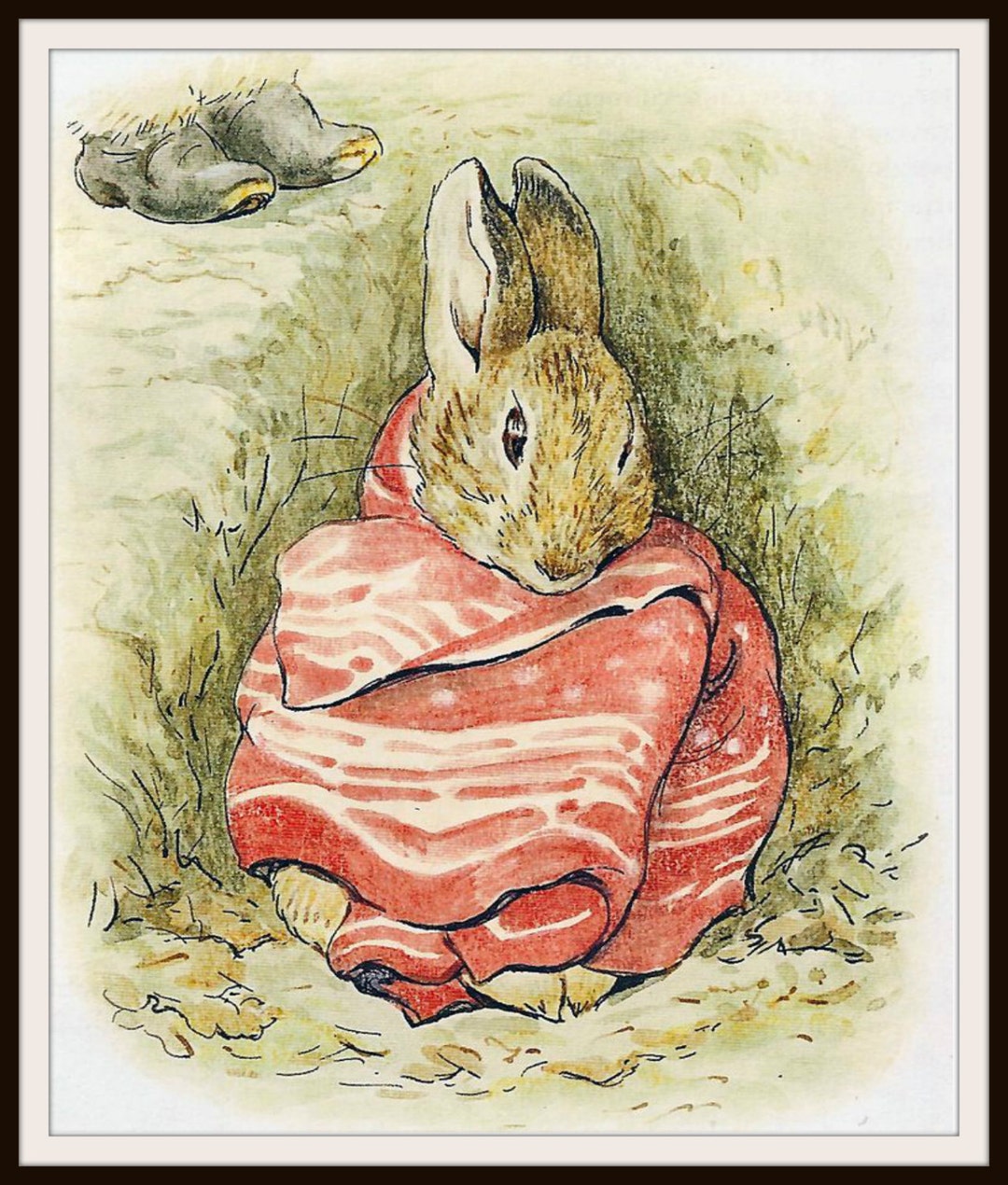 Beatrix Potter Bunny Rabbit Childrens Kids Room Original and Authorized  Edition Wall Decor Espresso Framed Picture Art Print (20x24) - Impact  Posters Gallery