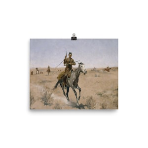 Frederic Remington Art Print Reproduction &quot;The Flight&quot; Poster, Old West Art, Cowboy Poster