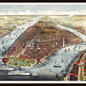 Gedruckte Jahrgang New York City Poster Art Bildwiedergabe, Druckbogen, Wandkunst, Wohnkultur, Poster ungerahmt