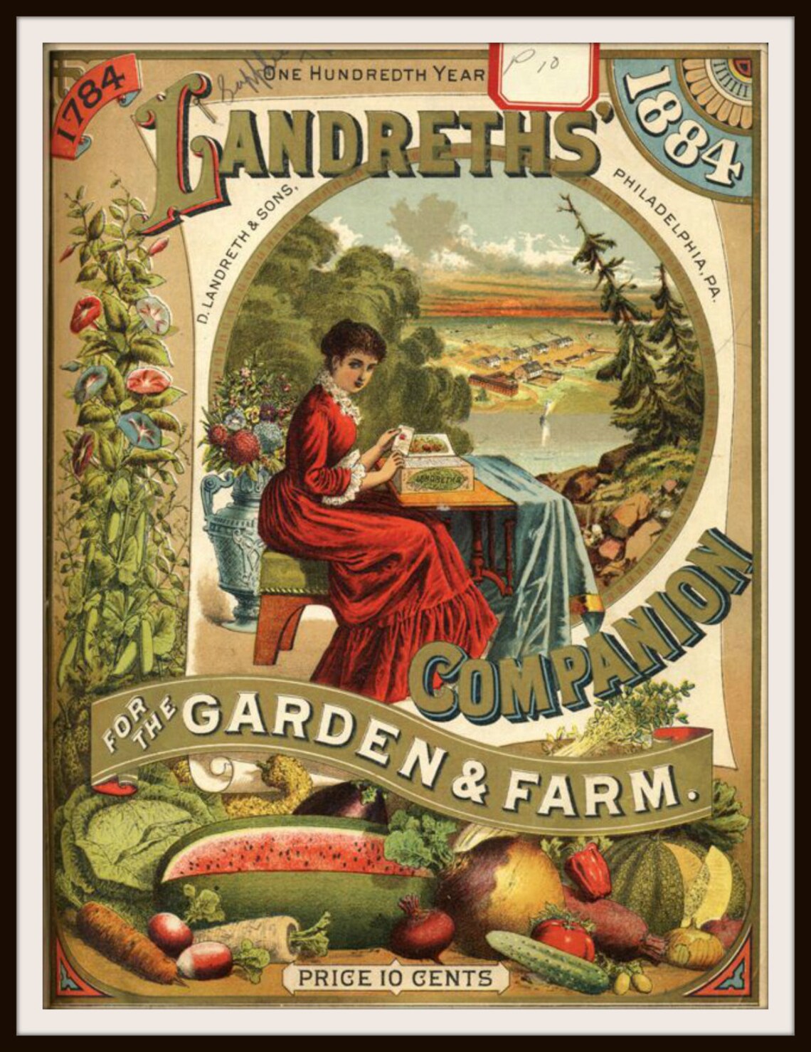 Vintage Art Print Landreth's Seed Pack Catalog Ephemera Etsy