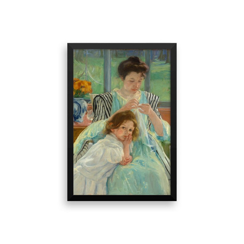 Affiche Reproduction encadrée Art Poster Print, impression dArt Vintage, mère Vintage Fine Art mère jour femmes et enfant encadrée image 3