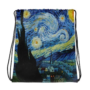 Vincent Van Gogh Starry Night Drawstring bag, Backpack, Gym Bag