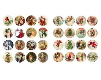 プリントされた「ヴィンテージクリスマス、ウィンターサークルジャンク