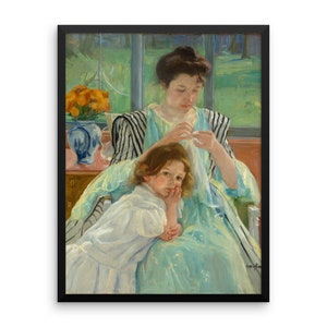 Affiche Reproduction encadrée Art Poster Print, impression dArt Vintage, mère Vintage Fine Art mère jour femmes et enfant encadrée image 5