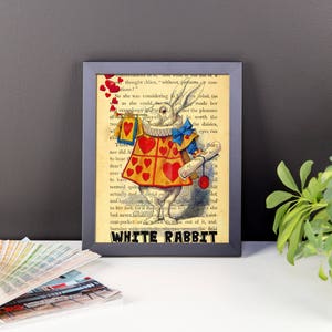 Alice in Wonderland White Rabbit John Tenniel Art Print Framed Poster, Wall Art, Wall Decor