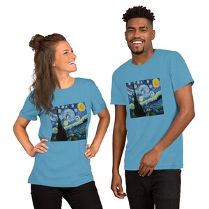 Vincent Van Gogh Fine Art &quot;Starry Night&quot;  Unisex t-shirt, Van Gogh Fine Art Reproduction Shirt, Van Gogh Gift