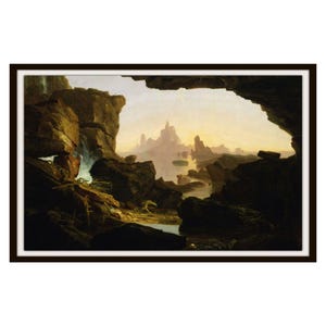 Vintage Thomas Cole &quot;The Subsiding of the Waters of the Deluge&quot; Art Print, Fine Art Reproductions  Unframed  Museum Quality, Large Print