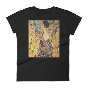 Gustav Klimt&#39;s Woman With A Fan Women&#39;s Short Sleeve T-shirt