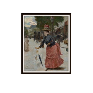 Jean Béraud &quot;Boulevard Scene with Lady&quot; Fine Art Reproduction Giclee Art Prints  Unframed   8 x 10&quot; or 11 x 14&quot;  Art Prints, Wall Decor