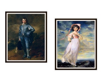 Set of 2   &quot;Pinkie&quot; and &quot;Blue Boy&quot; Fine Art Giclee Art Print Reproductions  Unframed, 5 x 7&quot;, 8 x 10&quot; or 11 x 14&quot;