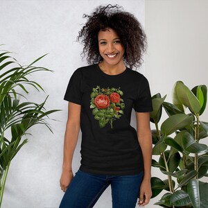Vintage Botanical   Flowers Short-Sleeve Woman&#39;s T-Shirt, Botanical Flowers, Floral Art, Flower Art Gift, Vintage Flower Shirt