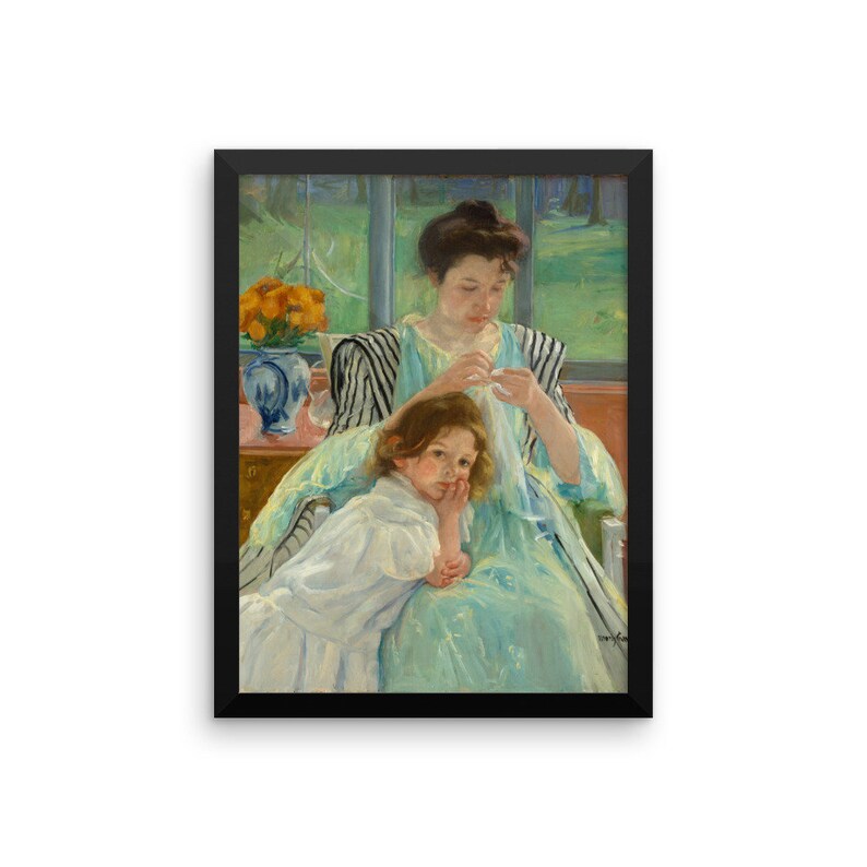 Affiche Reproduction encadrée Art Poster Print, impression dArt Vintage, mère Vintage Fine Art mère jour femmes et enfant encadrée image 2