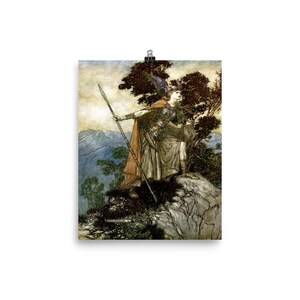 Arthur Rackham Brunnhilde Photo paper poster, Arthur Rackham Art Print Poster
