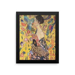 Gustav Klimt Woman With a Fan Framed Art Poster