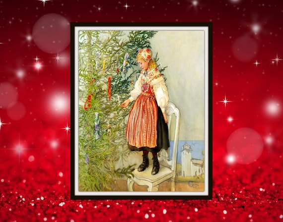 □Carl Larsson□Between Christmas＆NewYear□ Carl Larsson,between Christmas and New Year,art Prints
