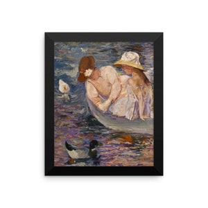 Vintage Fine Art Print Mother&#39;s Day  Framed Print Poster, Mother and Child Art Print, Framed Poster Print
