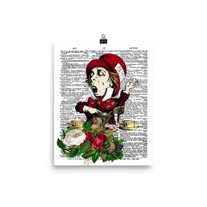 Alice in Wonderland  Mad Hatter Dictionary Art Print Poster
