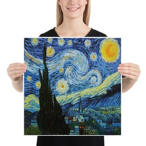 Vincent Van Gogh Fine Art &quot;Starry Night&quot;  Art Print Reproduction Poster, Van Gogh Art Print, Van Gogh Gift