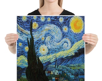 Vincent Van Gogh Fine Art "Starry Night"  Art Print Reproduction Poster, Van Gogh Art Print, Van Gogh Gift