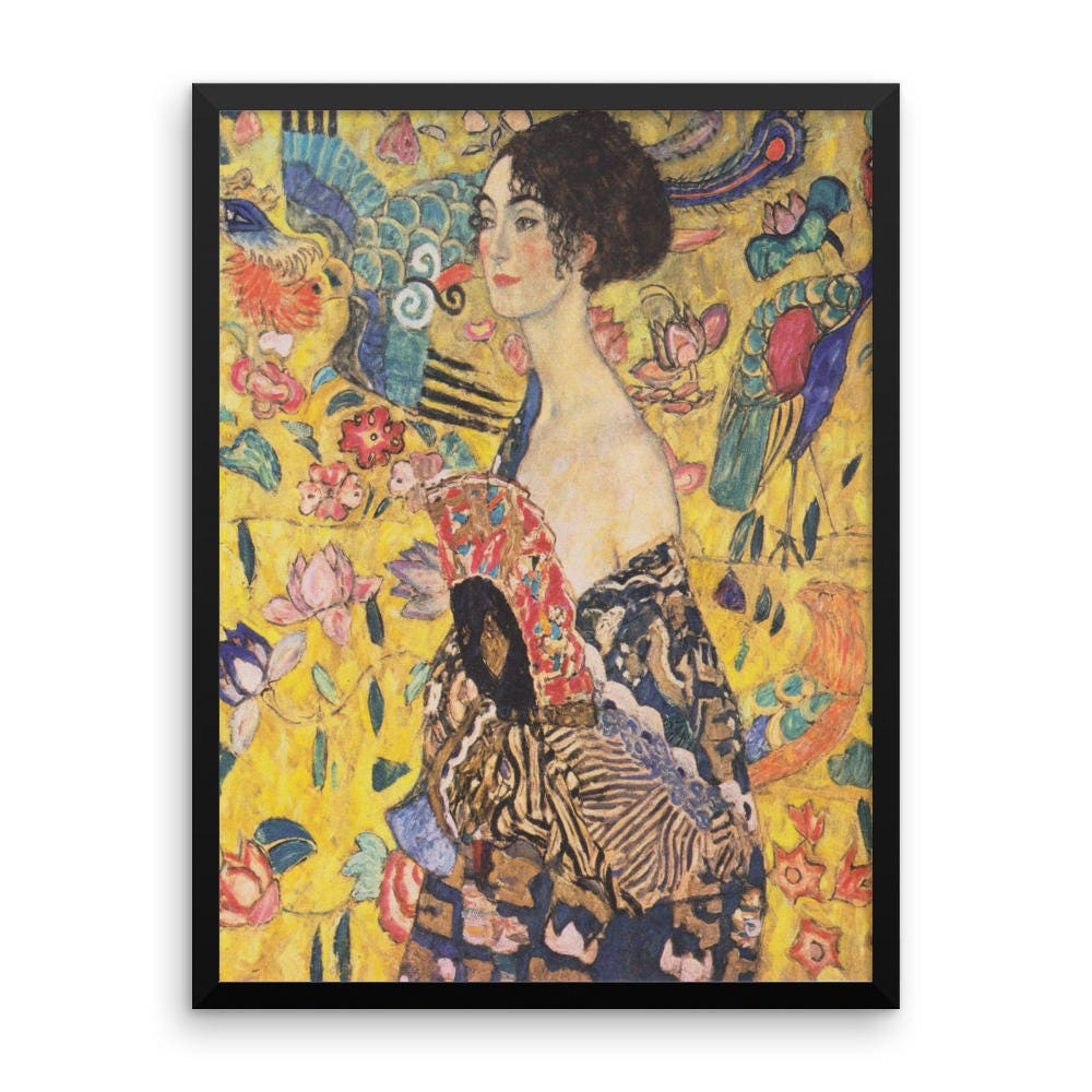Gustav Klimt Woman With a Fan Framed Art Poster - Etsy