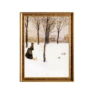 Giuseppe De Nittis &quot;Winter Landscape&quot; Art Print Museum Quality Giclee Art Print Reproductions,  Unframed Printed Wall Decor