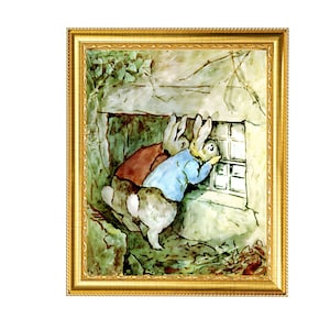 Printed Vintage Victorian Beatrix Potter Peter Rabbit &quot;Peter and Benjamin&quot; Art Print Poster,  Nursery, Shower Gift, Baby  8 x 10&quot; Giclée Art