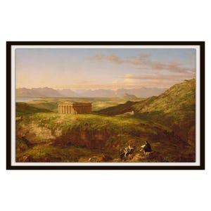 Vintage Thomas Cole &quot;Der Tempel von Segesta &quot;&quot; Kunstdruck, Kunstreproduktionen Ungerahmt Museumsqualität, Großdruck.&quot;