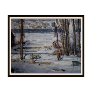 George Wesley Bellows &quot;A Morning Snow on the Hudson&quot;  Fine Art Reproduction Giclee Art Print Unframed   11 x 14&quot;  Art Prints