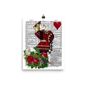 Alice in Wonderland  Knave of Hearts Dictionary Art Print Poster