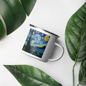 Vincent Van Gogh Fine Art &quot;Starry Night&quot; Double Sided Enamel Camping Mug