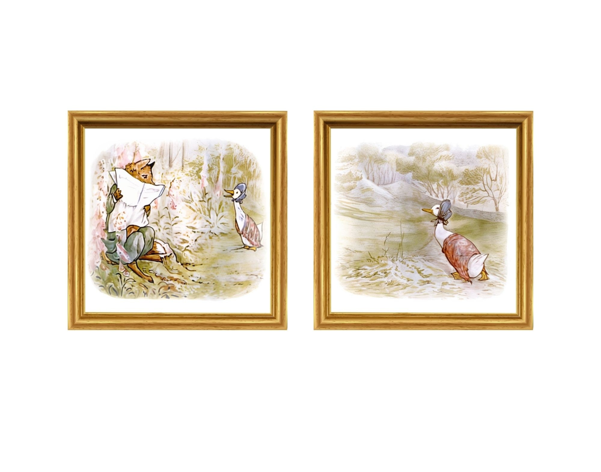 Printed Set of 6 Beatrix Potter "jemima Puddle Duck" Giclee or Canvas ...