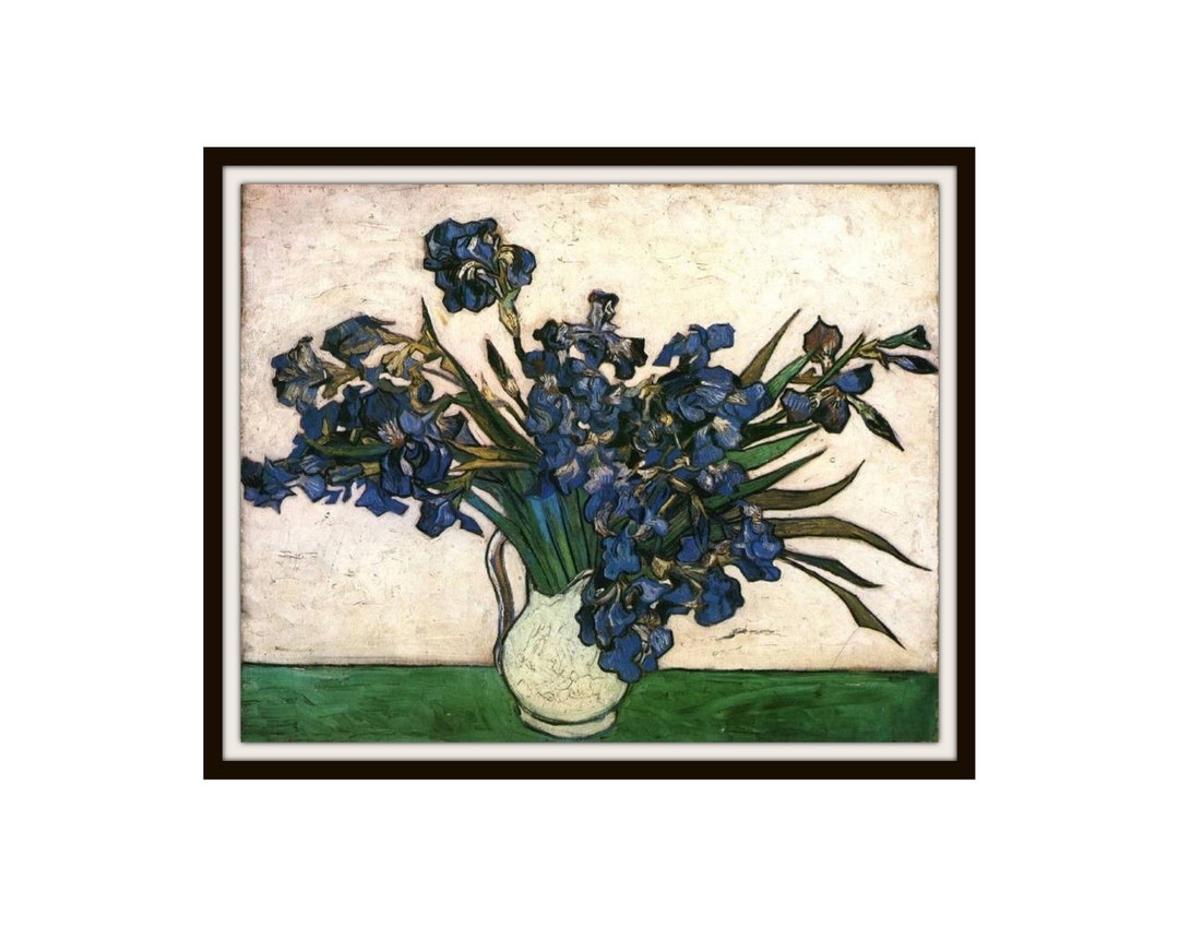 Vincent Van Gogh irises in the Vase Fine Art Reproduction Giclee Art
