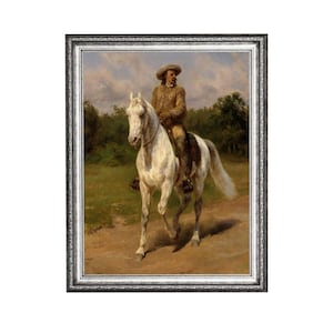 Impresión de arte vintage de Rosa Bonheur "Retrato del coronel William F. Cody" Impresión de arte giclée, Reproducción de bellas artes sin marco 11 x 14 pulg.
