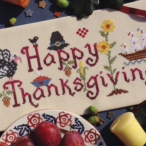 Thanksgiving Sampler Cross Stitch Pattern - Etsy