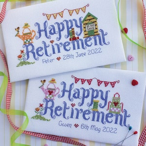 Happy Retirement - aanpasbare kruissteektabel voor mannen en vrouwen - pdf-patroon in digitaal formaat