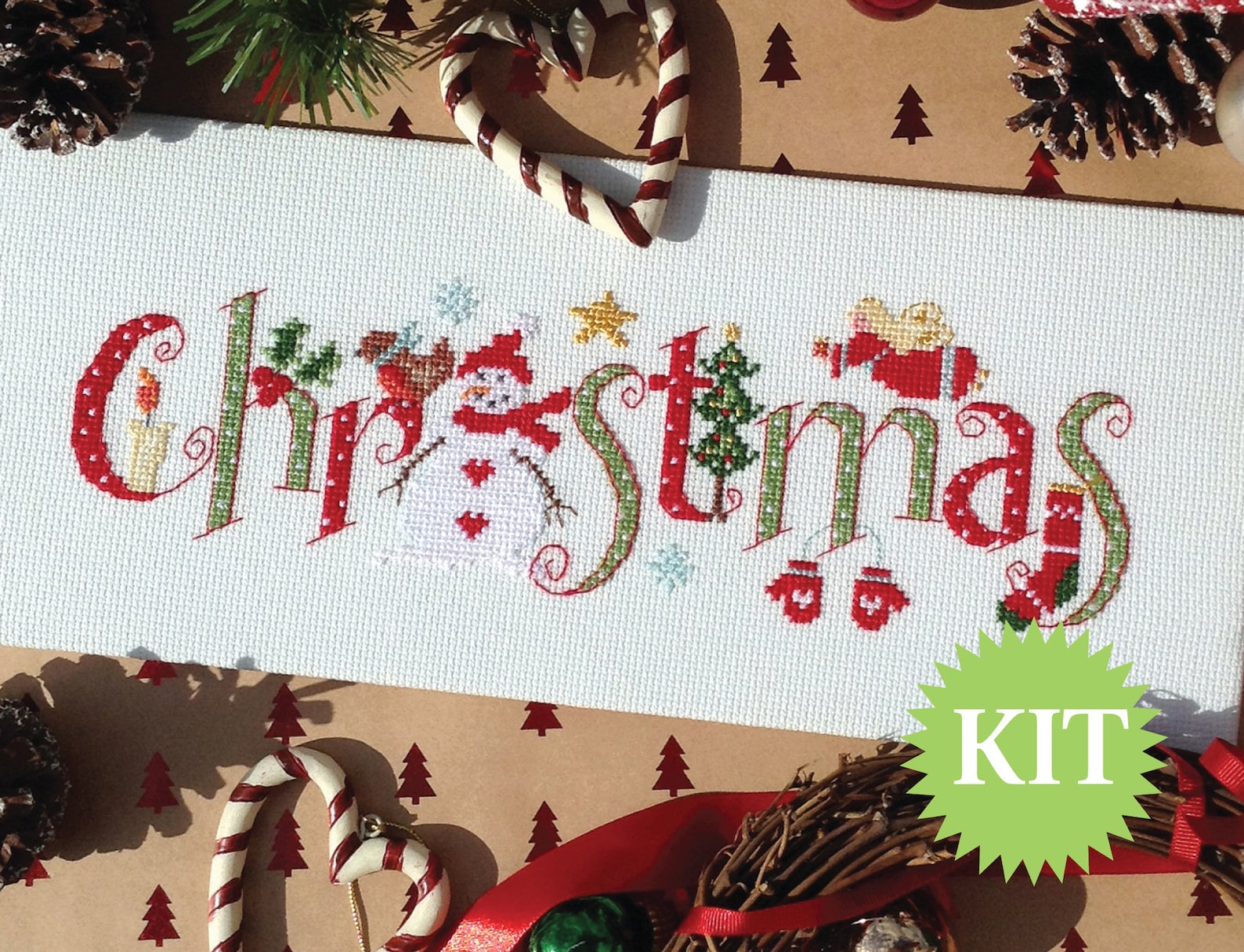 Christmas Cross Stitch Printed PATTERN or KIT - Etsy