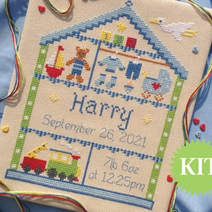 Little Boy Nursery Cross Stitch Printed PATTERN or KIT