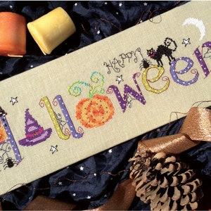 Halloween-kruissteekkaart: pdf-patroon in digitaal formaat