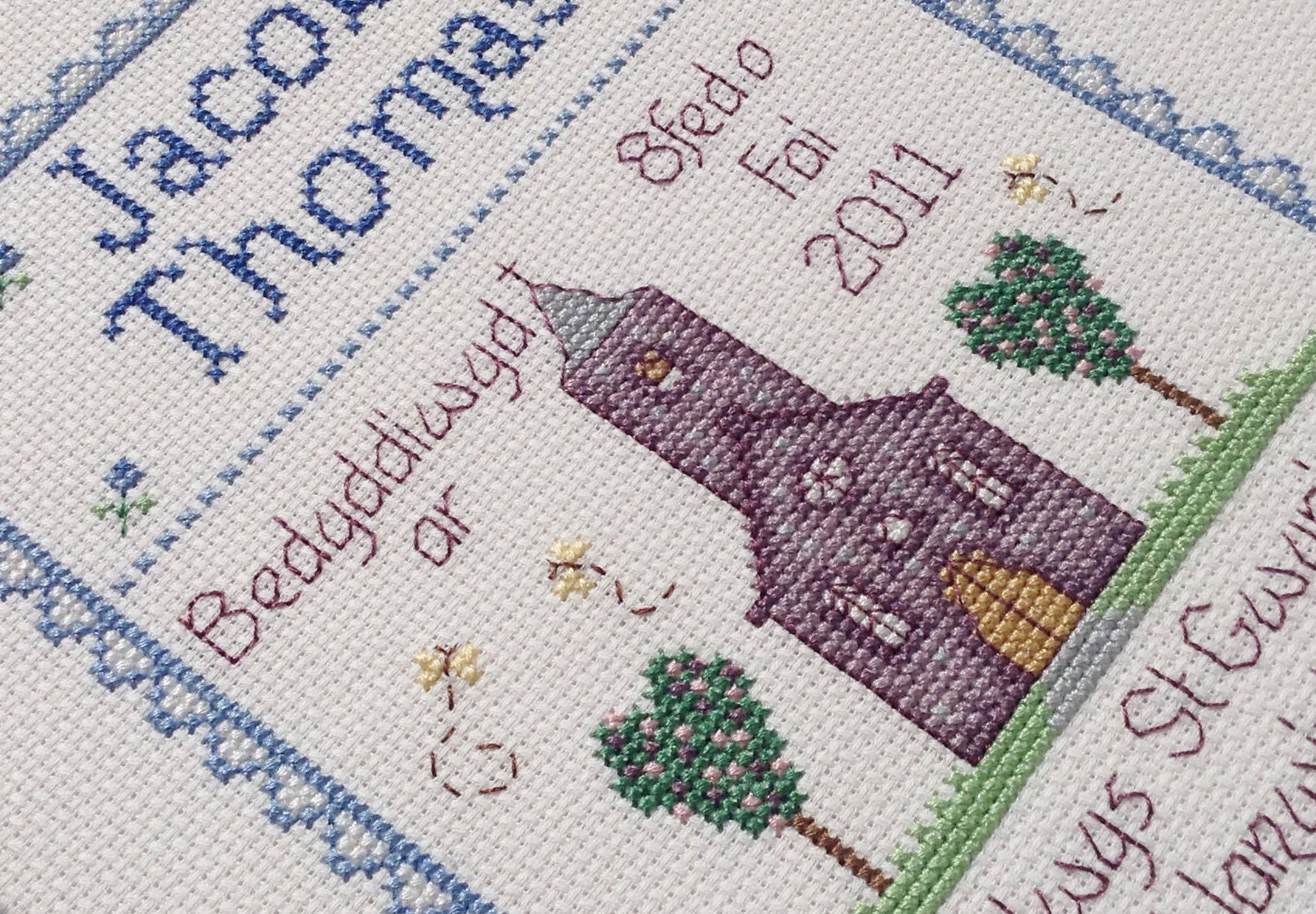 Boy Christening Customisable Cross Stitch Chart Digital Etsy