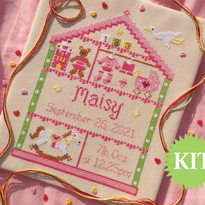 Little Girl Nursery Cross Stitch Printed PATTERN or KIT