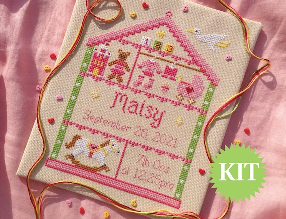 Little Girl Nursery Cross Stitch Printed PATTERN or KIT