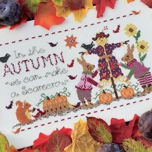 Vogelscheuche HERBST MUSTER oder KIT Kreuzstich