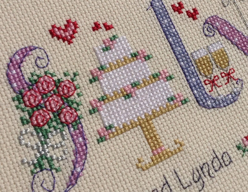 Silver 25th Wedding Anniversary Customisable Cross Stitch ...