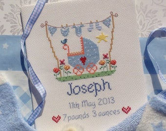 New Baby Boy or Girl Customisable Cross Stitch PATTERN or KIT