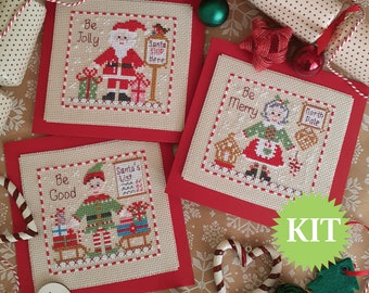 Santa and Co Christmas Cards CHART or KIT
